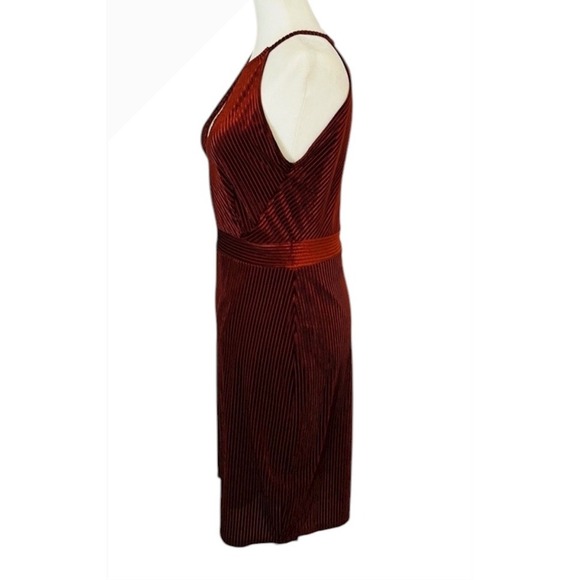 Dynamite Medium Copper Velvet Ribbed Halter Keyhole Midi Dress - Picture 8 of 11